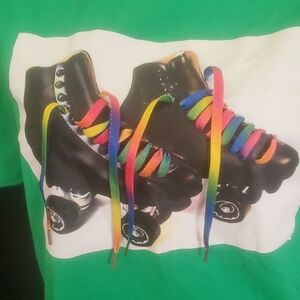 Green T-Shirt with Roller Skate Graphic